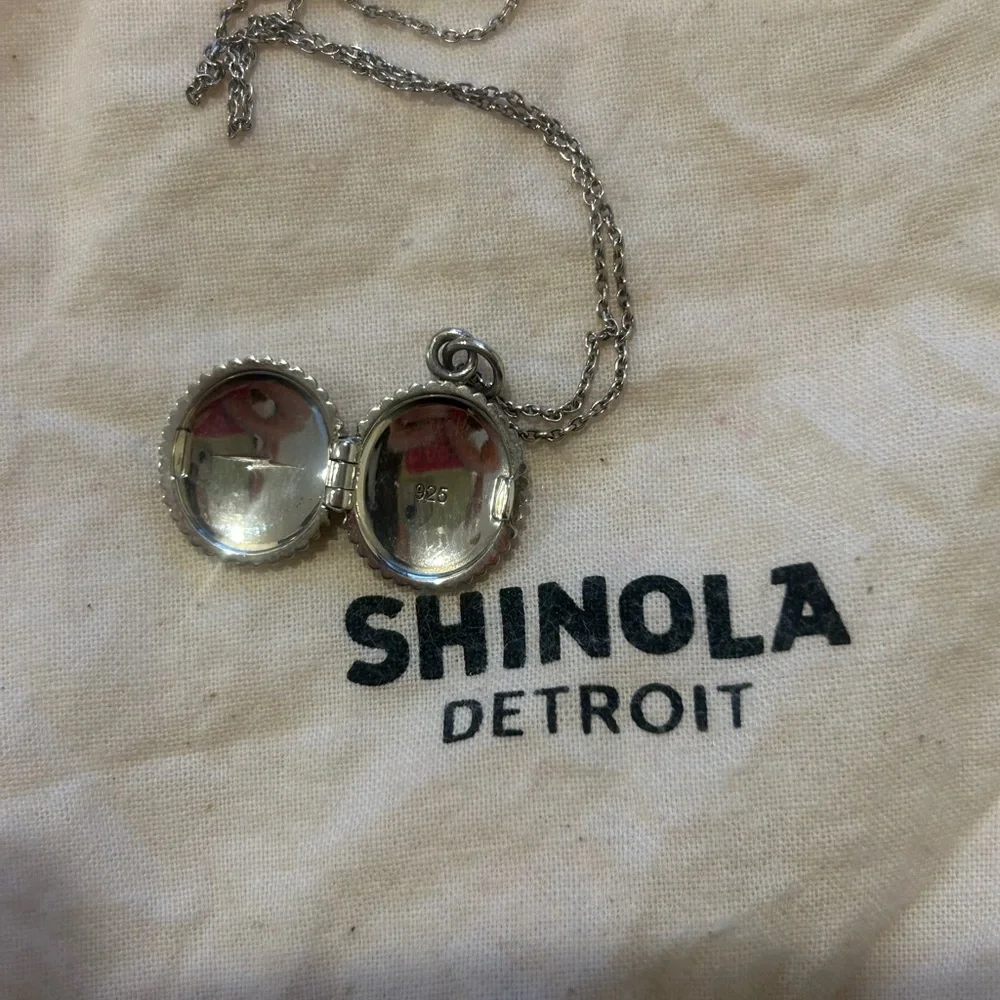 Shinola Sterling Silver .925 Coin Edge Locket Necklace - Picture 7 of 8